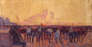 Soins aux chevaux - Anselmo Bucci