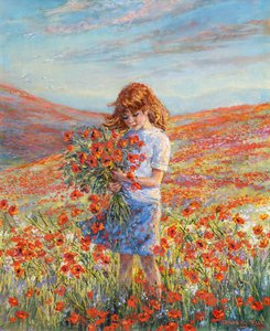 Mandy parmi les coquelicots