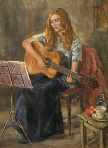 Nichola jouant de la guitare