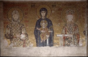 La Vierge assise entre Jean II Comnène et son épouse Irène de Hongrie