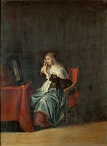 Les cinq sens : la vue (peinture sur bois) - Anthonie (1601-73) Palamedesz