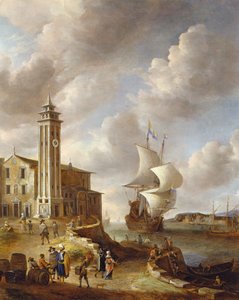 La tour du conditionneur de harengs, Amsterdam, avec des figures