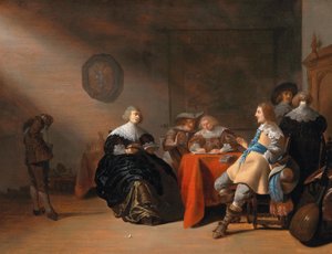 Un intérieur avec une société conversant autour d