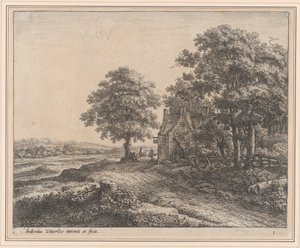 Un grand tilleul devant une auberge - Anthonie Waterloo