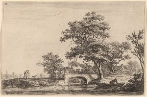 Quatre hommes sur un pont de pierre