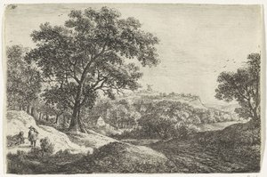 Paysage vallonné avec un village