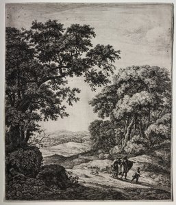 Six grands paysages verticaux avec des scènes de l
