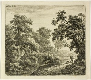 Le randonneur et son chien - Anthonie Waterloo