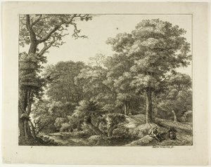 Le Wayfarer se reposant dans la forêt - Anthonie Waterloo