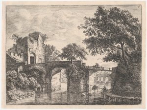 Deux ponts en pierre - Anthonie Waterloo