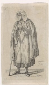 Femme avec un manteau et un bâton - Anthonie Willem Hendrik Nolthenius de Man