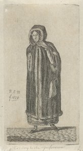 Femme avec manteau (Kortrijksche juffrouw) (12 Studie-beeldjes) - Anthonie Willem Hendrik Nolthenius de Man