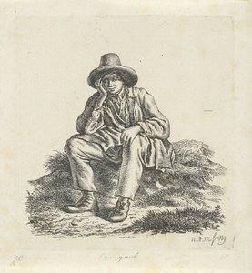 Homme assis, soutenant sa tête