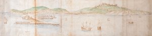 Douvres depuis la mer, milieu XVIe siècle - Anthonis van den Wyngaerde