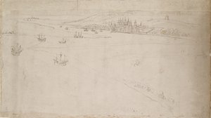 Panorama de Londres vu de Southwark : Greenwich, 1554
