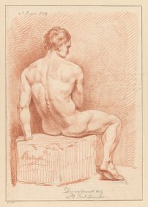 Nu masculin assis, vu de dos (3e prix 1769)