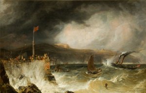 Bateau de poste entrant dans le port, 1855