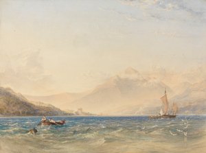 La tête du Loch Fyne, avec le château de Dindarra - Anthony Vandyke Copley Fielding