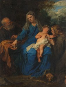 La Sainte Famille avec une sainte femme en adoration