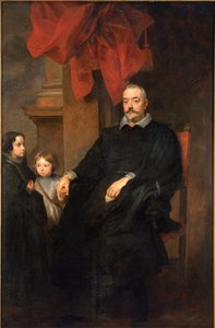 Portrait de nobles génois avec deux jeunes filles