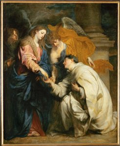 Les fiançailles mystiques du béatifié Hermann Joseph avec la Vierge Marie (huile sur toile) - Anthony van Dyck