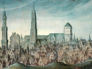 Portrait de Juan Pardo II et de ses épouses Anna Ingenieulandt et Maria Anchemant (détail) - Anthuenis (1536 1613) Claeissins or Claeissens