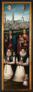 (détail) du Portrait de Juan Pardo II et de ses épouses Anna Ingenieulandt et Maria Anchemant - Anthuenis (1536 1613) Claeissins or Claeissens