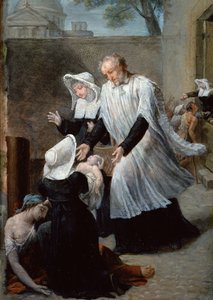Saint Vincent de Paul aidant les pestiférés
