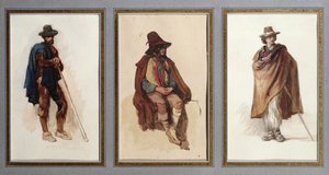 Trois types de bergers Ciociari - Antoine Auguste Ernest Herbert or Hebert