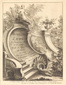 Troisième livre de formes Cartels et Rocailles, page de titre, 1736