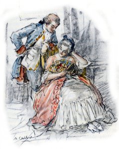 Werther courtisant Mademoiselle de B pour oublier Charlotte - Antoine Calbet