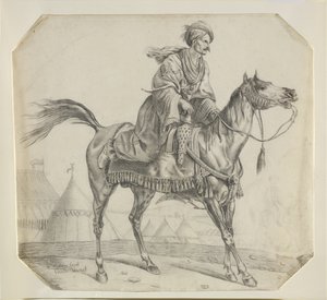 Un Mamelouk montant son cheval