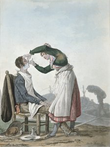 Un mineur se rasant - Antoine Charles Horace Vernet