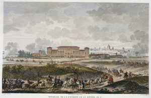 La Bataille de La Favorite, 25 Nivôse, An 5 (janvier 1797) gravée par Jean Duplessi-Bertaux (aquatinte)