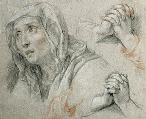 Études pour la figure de la Vierge - Antoine Coypel
