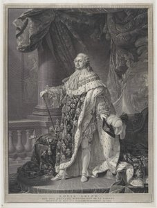 Le Sacre - Portrait du roi Louis XVI en habits de couronnement, gravé par Charles-Clément Bervic (1756-1822) - Antoine Francois (after) Callet