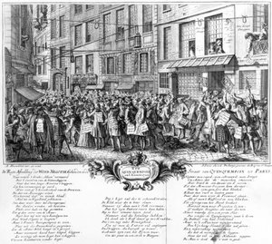 Investisseurs devant le siège de la Banque Royale dans la Rue Quincampoix, Paris, 1720 - Antoine Humblot