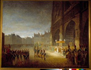 La Bénédiction des Drapeaux sur la Place de la Cathédrale Notre-Dame de Paris en 1804 - Antoine Jean (attr. to) Gros