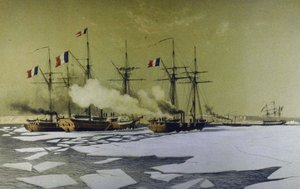 Brise-glace dans le Liman du Dniepr pour le passage des batteries flottantes, 1855-1856