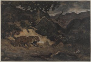 Jaguar découvrant un serpent