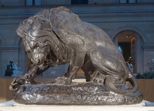 Lion avec un serpent ... - Antoine Louis Barye