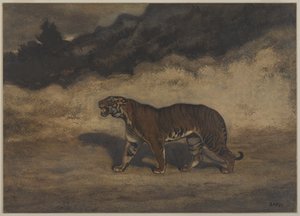 Tigre marchant vers la gauche - Antoine Louis Barye
