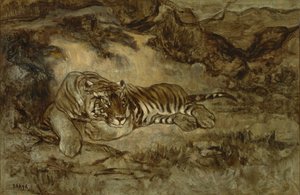 Tigre au repos, vers 1850-70