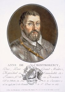Anne de Montmorency, de Portraits des grands hommes, femmes illustres, et sujets mémorables de France, gravé et imprimé en couleurs, publié par Pierre Blin, 1786-92, Paris
