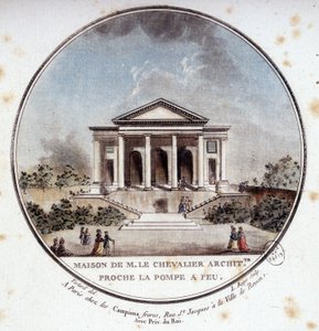 Maison de Monsieur le Chevalier, architecte, Paris. Dans vues pittoresques des principaux bâtiments de Paris par Sergeant