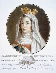 Marguerite de Provence, de Portraits des grands hommes, femmes illustres, et sujets mémorables de France, gravé et imprimé en couleurs, publié par Pierre Blin, 1786-92, Paris