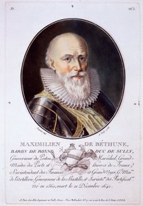 Maximilien de Béthune, Baron de Rosni et Duc de Sully, de Portraits des grands hommes, femmes illustres, et sujets mémorables de France, gravé et imprimé en couleurs, publié par Pierre Blin, 1786-92, Paris - Antoine Louis Francois Sergent Marceau