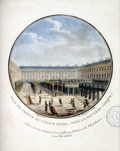 Vue du jardin du Palais Royal - dans « Vues pittoresques des principaux bâtiments de Paris » par Sergeant
