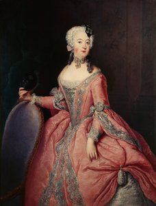 Portrait de Luise Ulrike Prinzessin von Preußen (1720-1782) avec un masque à la main - Antoine Pesne