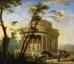 Paysage avec un temple ancien - Antoine Pierre the Younger Patel